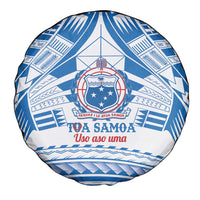 Toa Samoa Rugby Custom Spare Tire Cover Uso aso uma Samoan Pattern White - Polynesian Pride