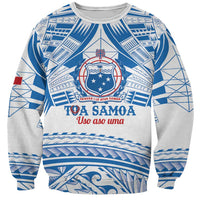 Toa Samoa Rugby Custom Sweatshirt Uso aso uma Samoan Pattern White - Polynesian Pride