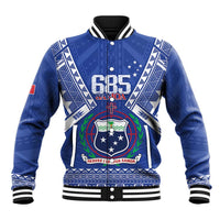 Personalised Samoa 685 Baseball Jacket Samoan Pride Coat Of Arms LT14 Unisex Blue - Polynesian Pride