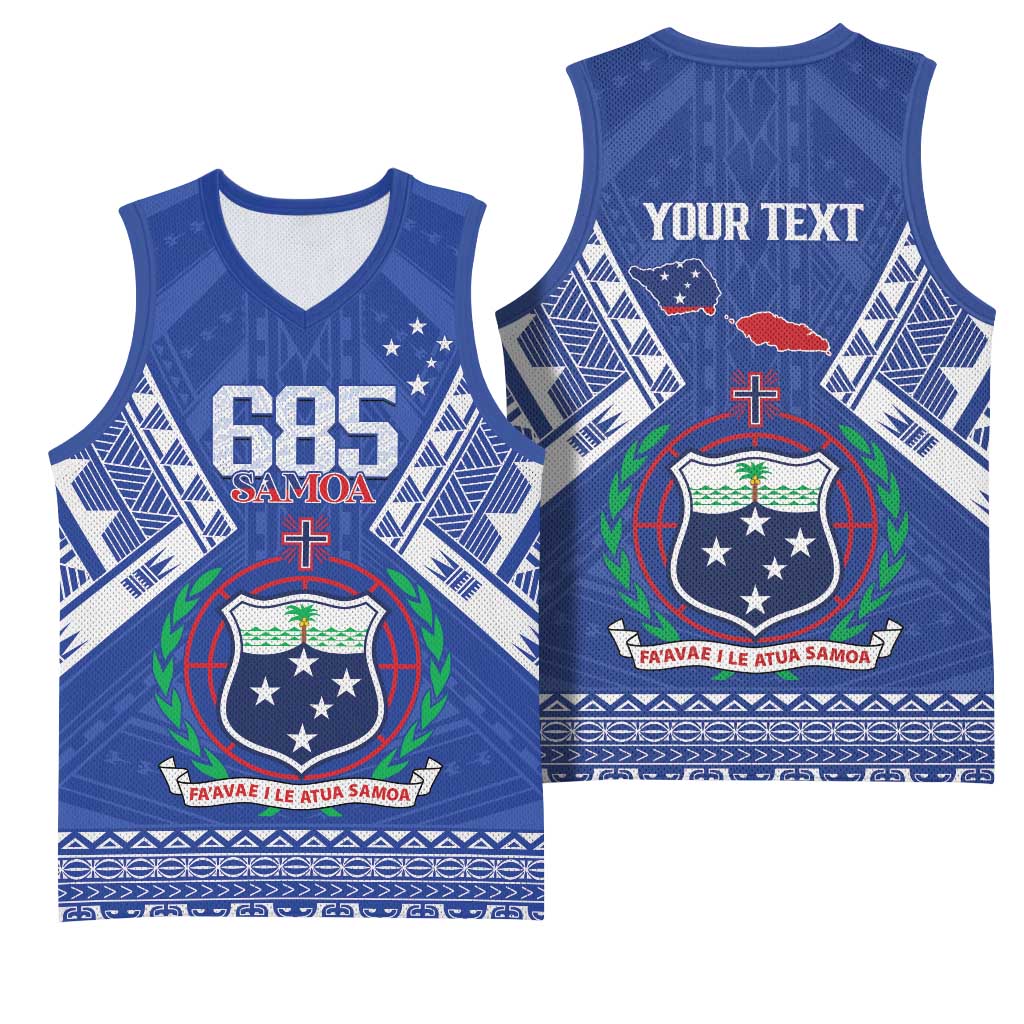 Personalised Samoa 685 Basketball Jersey Samoan Pride Coat Of Arms LT14 - Polynesian Pride