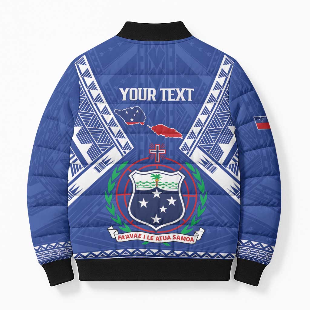 Personalised Samoa 685 Bomber Puffer Jacket Samoan Pride Coat Of Arms LT14 - Polynesian Pride