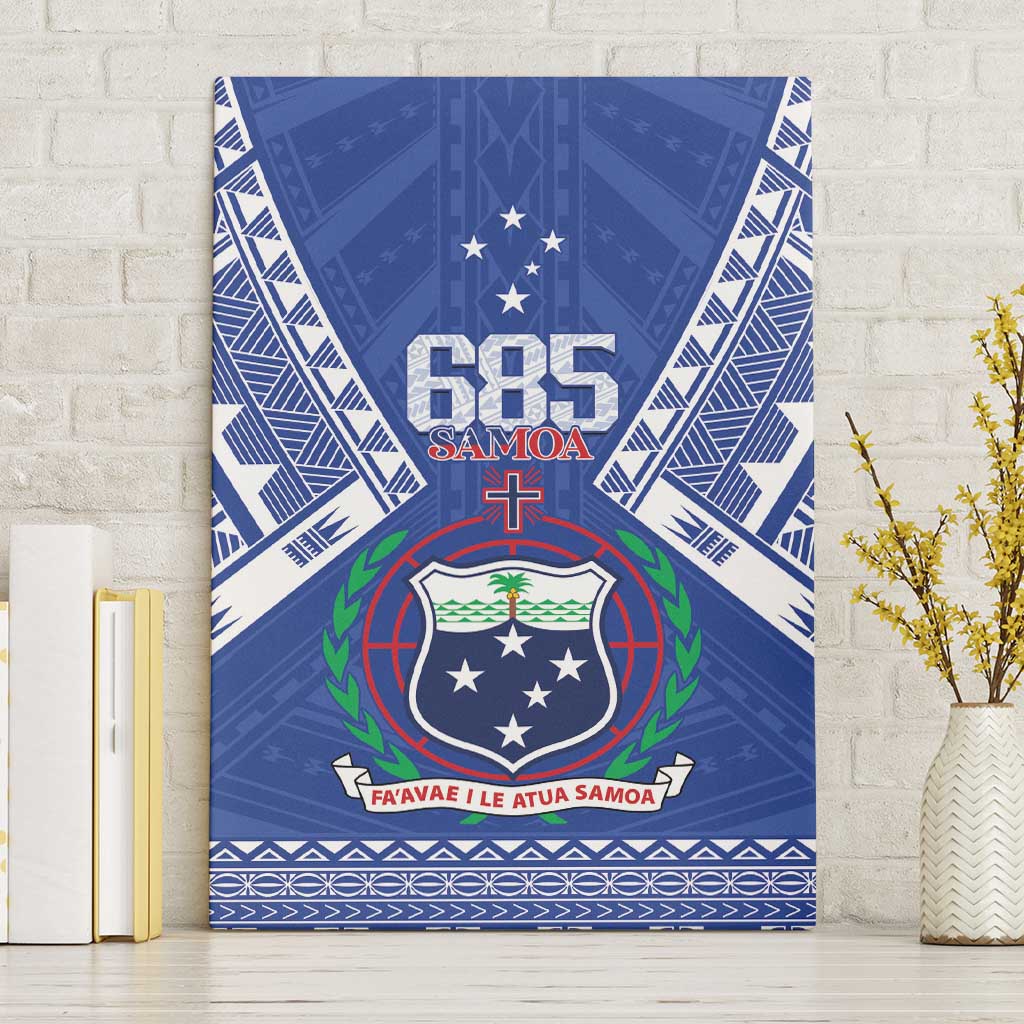 Samoa 685 Canvas Wall Art Samoan Pride Coat Of Arms LT14 Without Frame Blue - Polynesian Pride