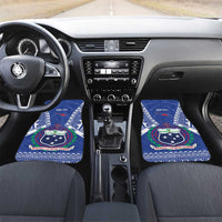 Personalised Samoa 685 Car Mats Samoan Pride Coat Of Arms LT14 Set 2pcs - Front Blue - Polynesian Pride