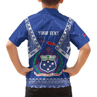 Personalised Samoa 685 Family Matching Short Sleeve Bodycon Dress and Hawaiian Shirt Samoan Pride Coat Of Arms - Polynesian Pride