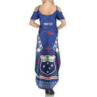 Personalised Samoa 685 Family Matching Summer Maxi Dress and Hawaiian Shirt Samoan Pride Coat Of Arms - Polynesian Pride