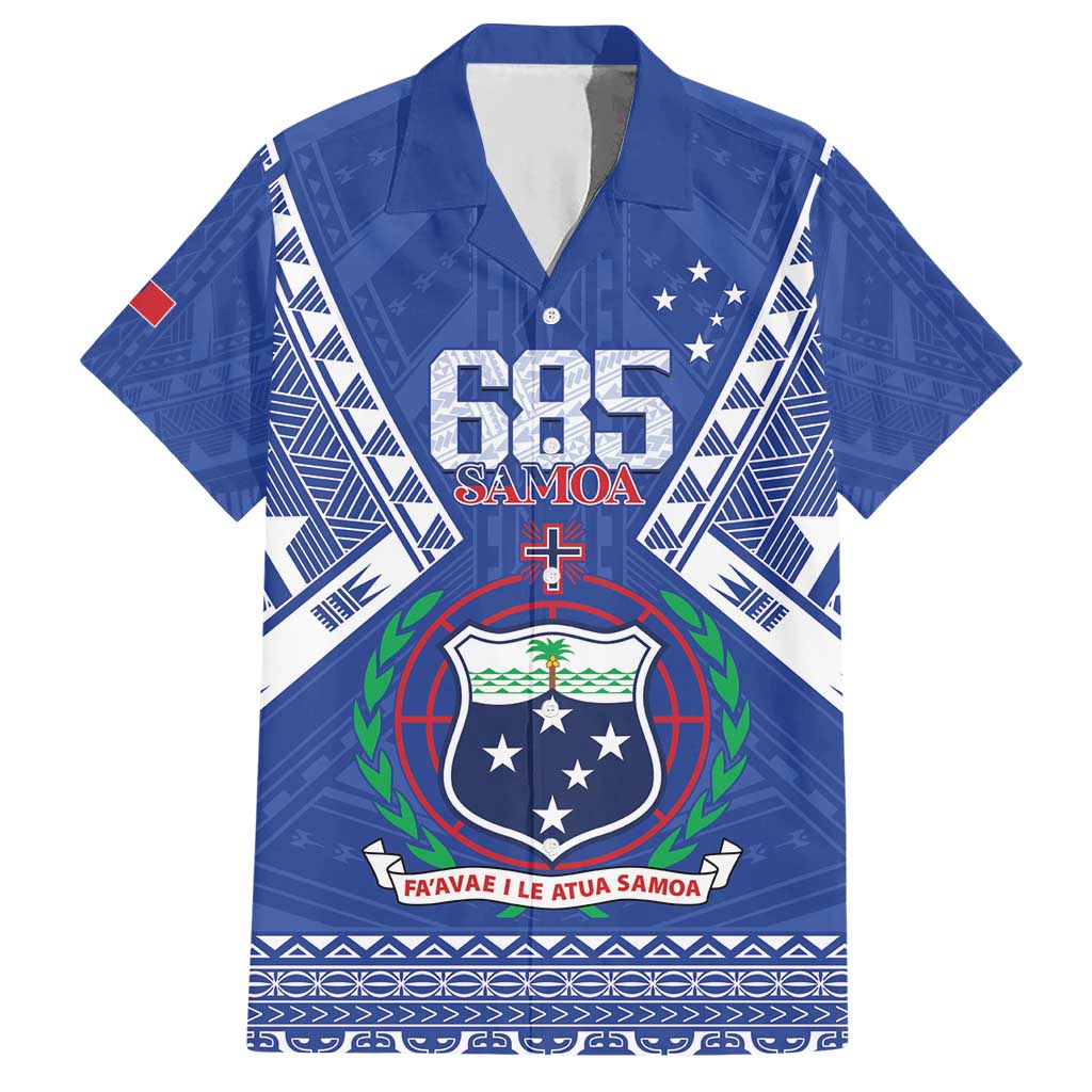 Personalised Samoa 685 Hawaiian Shirt Samoan Pride Coat Of Arms LT14 Blue - Polynesian Pride
