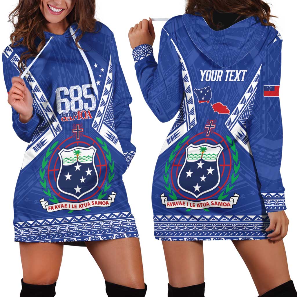 Personalised Samoa 685 Hoodie Dress Samoan Pride Coat Of Arms - Polynesian Pride