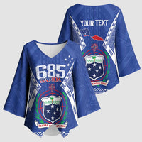 Personalised Samoa 685 Kimono Sleeve Blouse Samoan Pride Coat Of Arms LT14 - Polynesian Pride