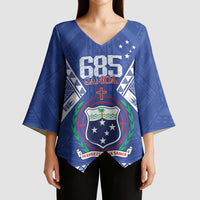 Personalised Samoa 685 Kimono Sleeve Blouse Samoan Pride Coat Of Arms LT14 - Polynesian Pride
