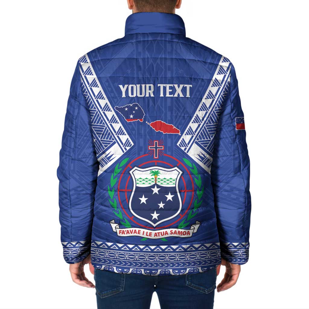 Personalised Samoa 685 Padded Jacket Samoan Pride Coat Of Arms LT14 - Polynesian Pride