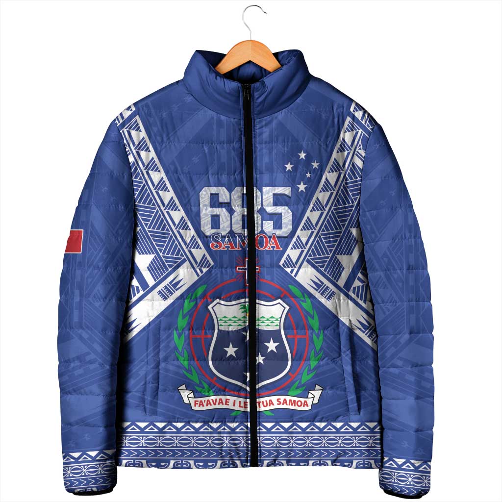 Personalised Samoa 685 Padded Jacket Samoan Pride Coat Of Arms LT14 - Polynesian Pride