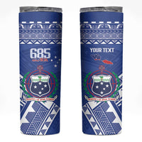 Personalised Samoa 685 Skinny Tumbler Samoan Pride Coat Of Arms - Polynesian Pride