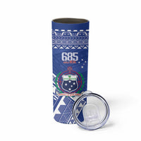 Personalised Samoa 685 Skinny Tumbler Samoan Pride Coat Of Arms - Polynesian Pride