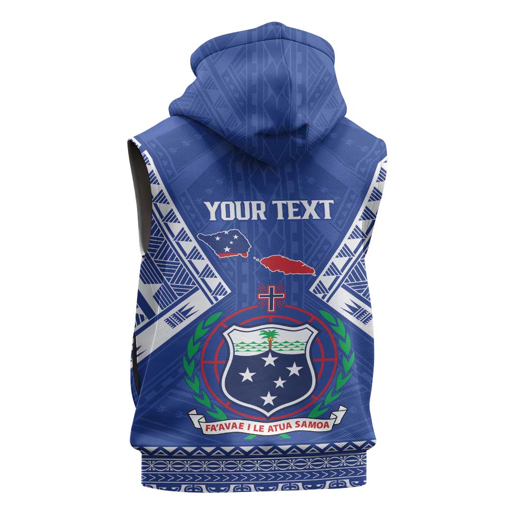 Personalised Samoa 685 Sleeveless Hoodie Samoan Pride Coat Of Arms LT14 - Polynesian Pride