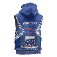 Personalised Samoa 685 Sleeveless Hoodie Samoan Pride Coat Of Arms LT14 - Polynesian Pride