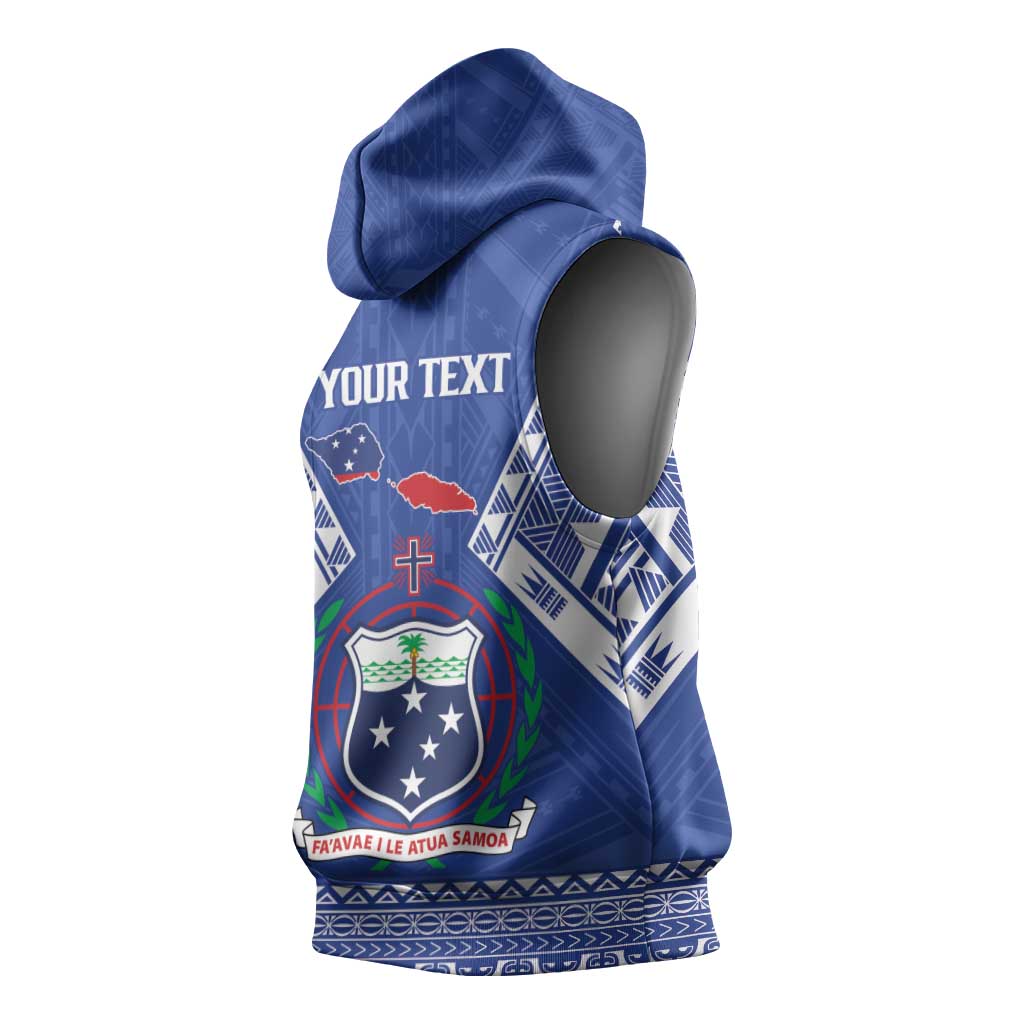 Personalised Samoa 685 Sleeveless Hoodie Samoan Pride Coat Of Arms LT14 - Polynesian Pride