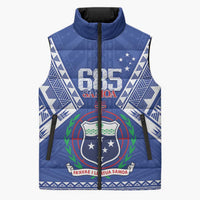 Personalised Samoa 685 Sleeveless Puffer Jacket Samoan Pride Coat Of Arms LT14 Unisex Blue - Polynesian Pride
