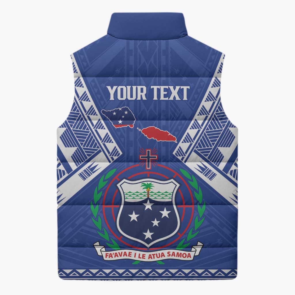 Personalised Samoa 685 Sleeveless Puffer Jacket Samoan Pride Coat Of Arms LT14 - Polynesian Pride