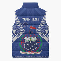 Personalised Samoa 685 Sleeveless Puffer Jacket Samoan Pride Coat Of Arms LT14 - Polynesian Pride