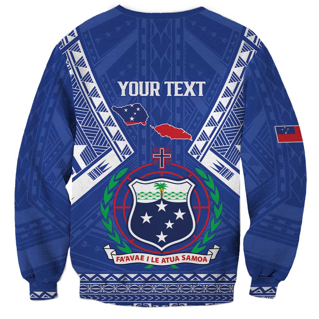 Personalised Samoa 685 Sweatshirt Samoan Pride Coat Of Arms LT14 - Polynesian Pride