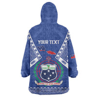 Personalised Samoa 685 Wearable Blanket Hoodie Samoan Pride Coat Of Arms LT14 - Polynesian Pride