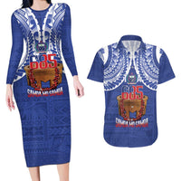 Toa Samoa Rugby Couples Matching Long Sleeve Bodycon Dress and Hawaiian Shirt 685 Pride Tanoa Ula Fala - Polynesian Pride