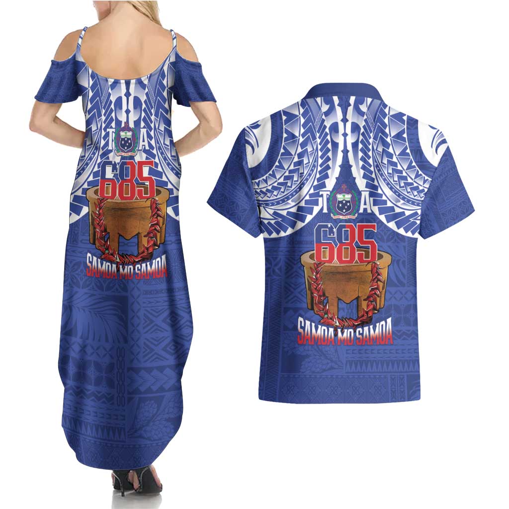 Toa Samoa Rugby Couples Matching Summer Maxi Dress and Hawaiian Shirt 685 Pride Tanoa Ula Fala - Polynesian Pride