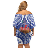 Toa Samoa Rugby Family Matching Off Shoulder Short Dress and Hawaiian Shirt 685 Pride Tanoa Ula Fala - Polynesian Pride