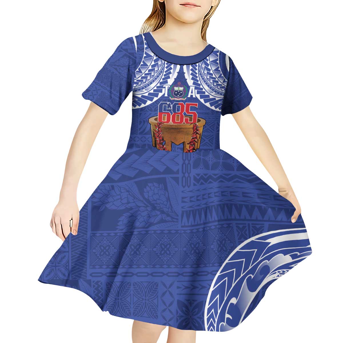 Toa Samoa Rugby Kid Short Sleeve Dress 685 Pride Tanoa Ula Fala - Polynesian Pride