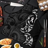 White Ribbon Day New Zealand Apron Aotearoa Maori Pattern LT14 Black - Polynesian Pride