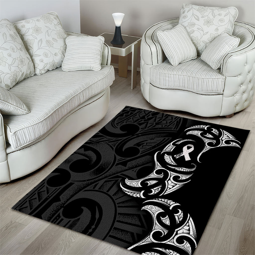 White Ribbon Day New Zealand Area Rug Aotearoa Maori Pattern LT14 - Polynesian Pride