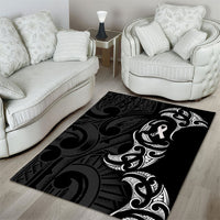 White Ribbon Day New Zealand Area Rug Aotearoa Maori Pattern LT14 - Polynesian Pride