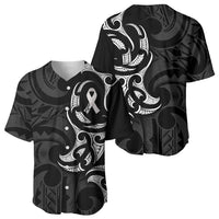 White Ribbon Day New Zealand Baseball Jersey Aotearoa Maori Pattern LT14 - Polynesian Pride