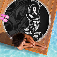 White Ribbon Day New Zealand Beach Blanket Aotearoa Maori Pattern LT14 - Polynesian Pride