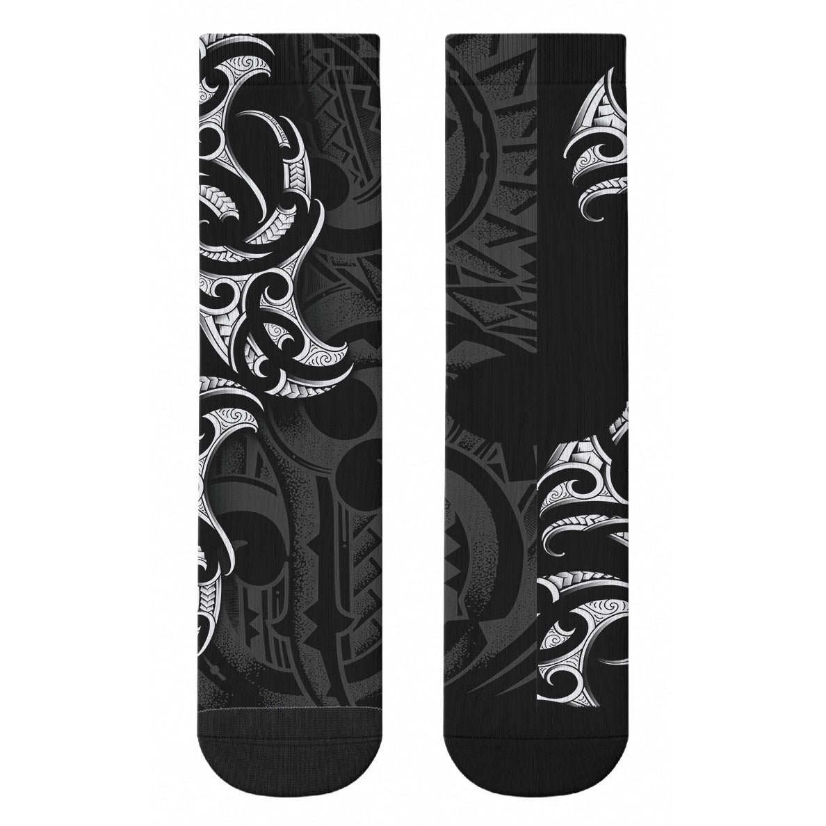 White Ribbon Day New Zealand Crew Socks Aotearoa Maori Pattern LT14 - Polynesian Pride