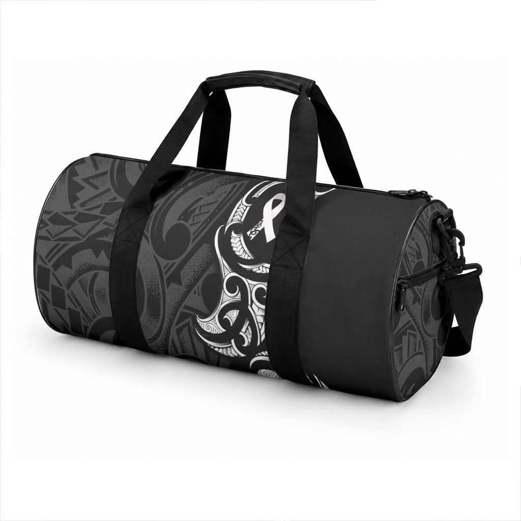 White Ribbon Day New Zealand Duffle Bag Aotearoa Maori Pattern LT14 - Polynesian Pride