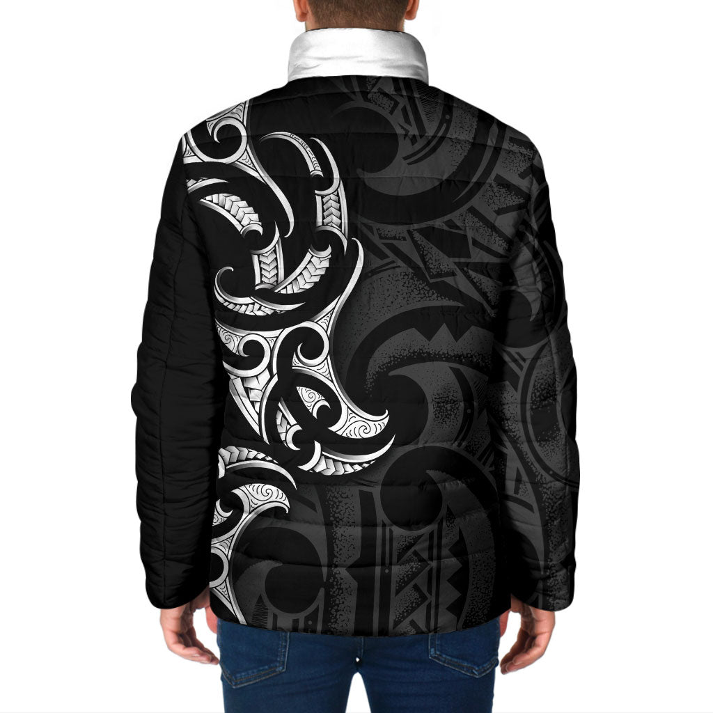 White Ribbon Day New Zealand Padded Jacket Aotearoa Maori Pattern LT14 - Polynesian Pride