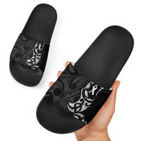 White Ribbon Day New Zealand Slide Sandals Aotearoa Maori Pattern LT14 - Polynesian Pride