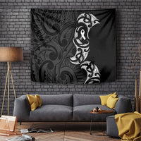 White Ribbon Day New Zealand Tapestry Aotearoa Maori Pattern LT14 Black - Polynesian Pride