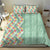 Menthol Green Aloha Hawaii Tiki Bedding Set Tropical Plumeria - Seamless Style