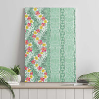 Menthol Green Aloha Hawaii Tiki Canvas Wall Art Tropical Plumeria - Seamless Style LT14 - Polynesian Pride