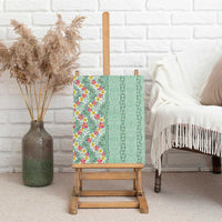 Menthol Green Aloha Hawaii Tiki Canvas Wall Art Tropical Plumeria - Seamless Style LT14 - Polynesian Pride