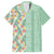 Menthol Green Aloha Hawaii Tiki Family Matching Off Shoulder Short Dress and Hawaiian Shirt Tropical Plumeria - Seamless Style