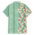 Menthol Green Aloha Hawaii Tiki Family Matching Off Shoulder Short Dress and Hawaiian Shirt Tropical Plumeria - Seamless Style