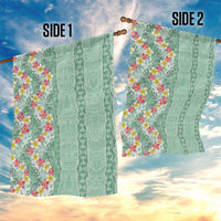 Menthol Green Aloha Hawaii Tiki Garden Flag Tropical Plumeria - Seamless Style LT14 - Polynesian Pride