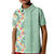 Menthol Green Aloha Hawaii Tiki Kid Polo Shirt Tropical Plumeria - Seamless Style