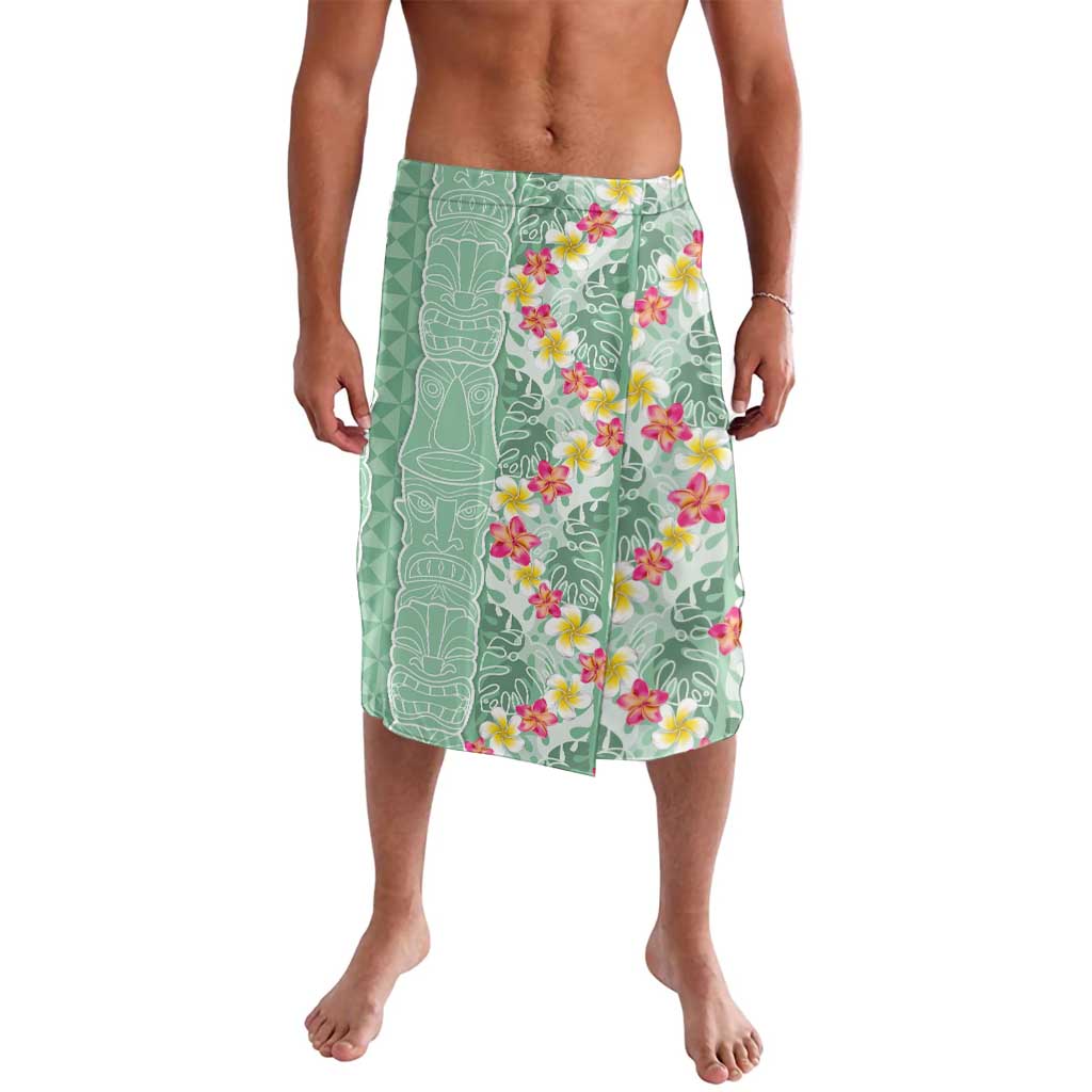 Menthol Green Aloha Hawaii Tiki Lavalava Tropical Plumeria - Seamless Style LT14 Green - Polynesian Pride