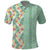 Menthol Green Aloha Hawaii Tiki Polo Shirt Tropical Plumeria - Seamless Style