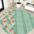 Menthol Green Aloha Hawaii Tiki Round Carpet Tropical Plumeria - Seamless Style