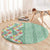 Menthol Green Aloha Hawaii Tiki Round Carpet Tropical Plumeria - Seamless Style